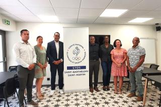 En photo une partie des acteurs qui ont oeuvré à la création du tout nouveau Comité Territorial Olympique et des Sports pour les Iles de Saint-Barthélemy et Saint-Martin, présidé par Alain Gros-Desormaux.