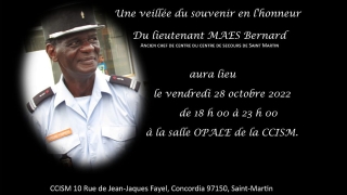 Veillée du souvenir en l’honneur du lieutenant Maës, Bernard, ancien chef de Centre du centre de secours de Saint-Martin