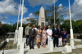 Les représentants de la Collectivité de Saint-Martin, du gouvernement de Sint Maarten et de la Préfecture.